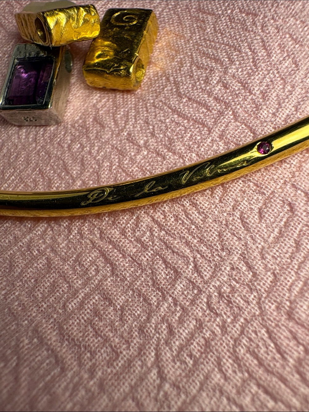 DE LA VALMA Paris Gemstone Choker Set - 925 Gold Vermeil Modular Neck Arc